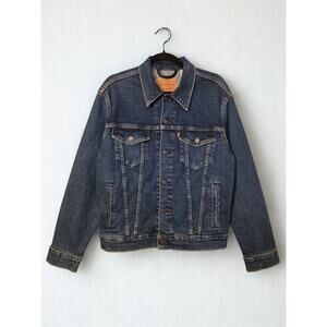 Levi’s Denim Trucker Jacket Dark Wash Button Front Men’s Size S